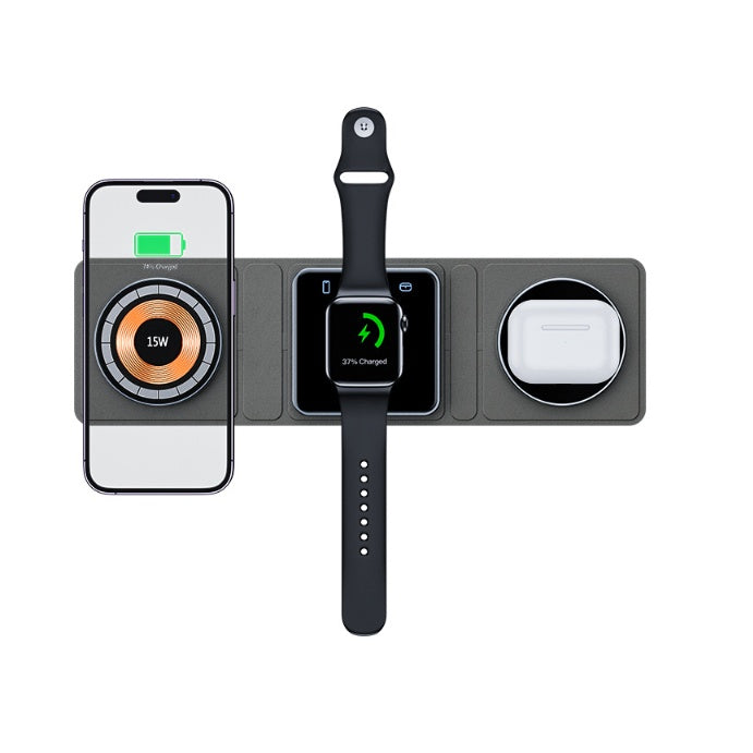 3-in-1 Magnetic Wireless Charger Station For iPhone, Airpods & Watch